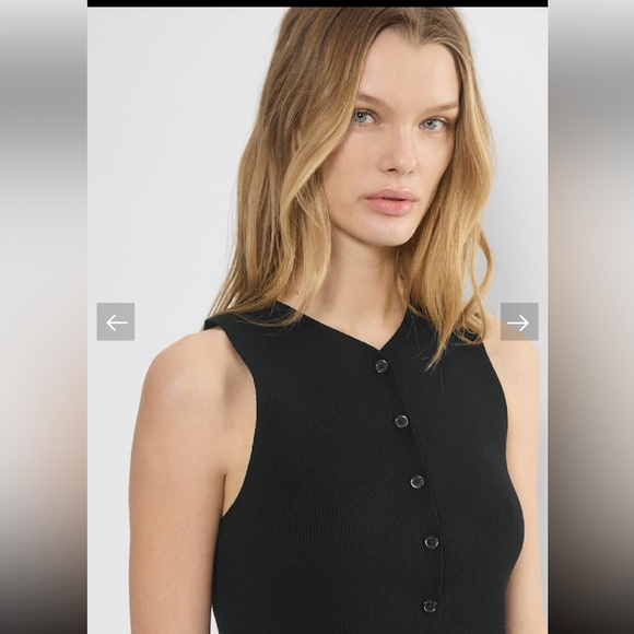 Aritzia Wilfred Croquet Sweater Vest NWOT Black Fitted Buttoned Tank Size XL - Picture 6 of 9